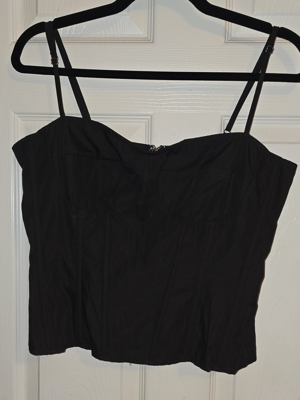 Women's Black Corset-Style Camisole Tank Top - Picture 1 of 6
